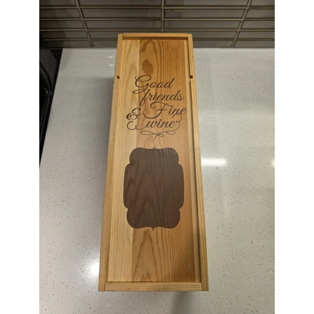 Wine Packaging Wooden Wine Box Gift Box Natural Wood Box Slide Opening